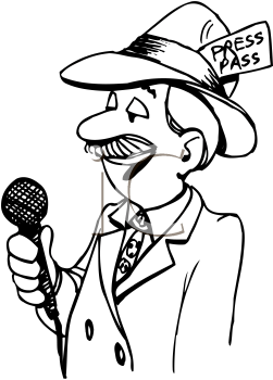 reporter clipart black and white