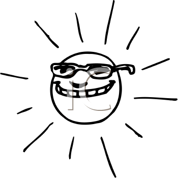 clip art sun and clouds. clip art sun with sunglasses.