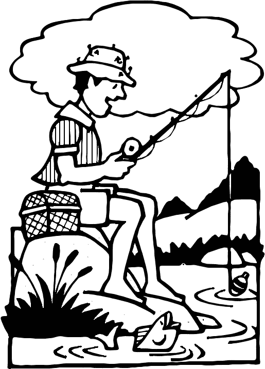 clip art fishing pictures. Clipart of a man fishing in