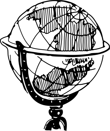 World+globe+black+and+white