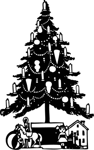 clip art tree black and white. Free Christmas Tree Clipart