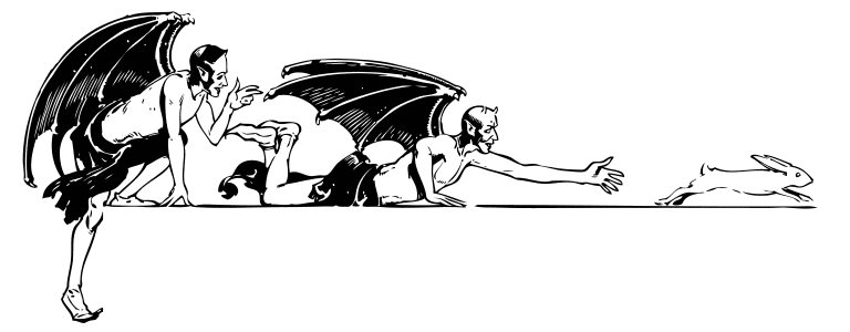 Free Demon Clipart. Search Terms: black and white 