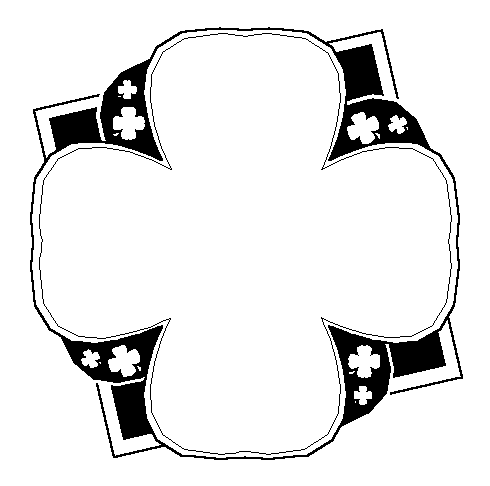 Search Terms: black and white, border, clover, frame, Saint Patrick's Day, 