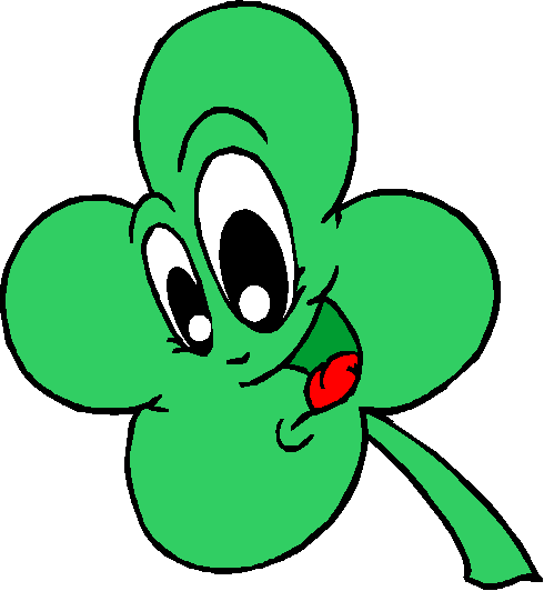 Clipart of a green four leaf