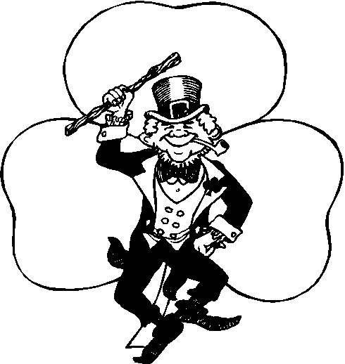 free leprechaun clipart black and white - photo #26