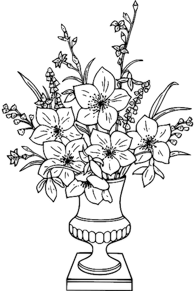 black and white flowers clipart. Search Terms: lack and white,