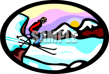 Skiing Clipart