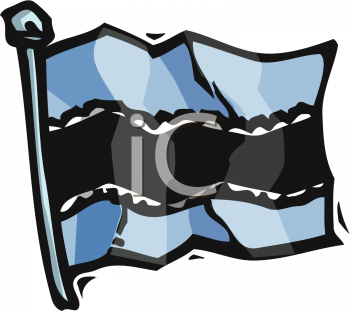 Botswana Flag Clipart